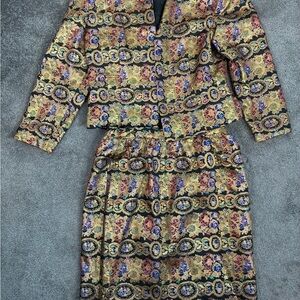 Maggy London Metallic Brocade Jacket Size 10